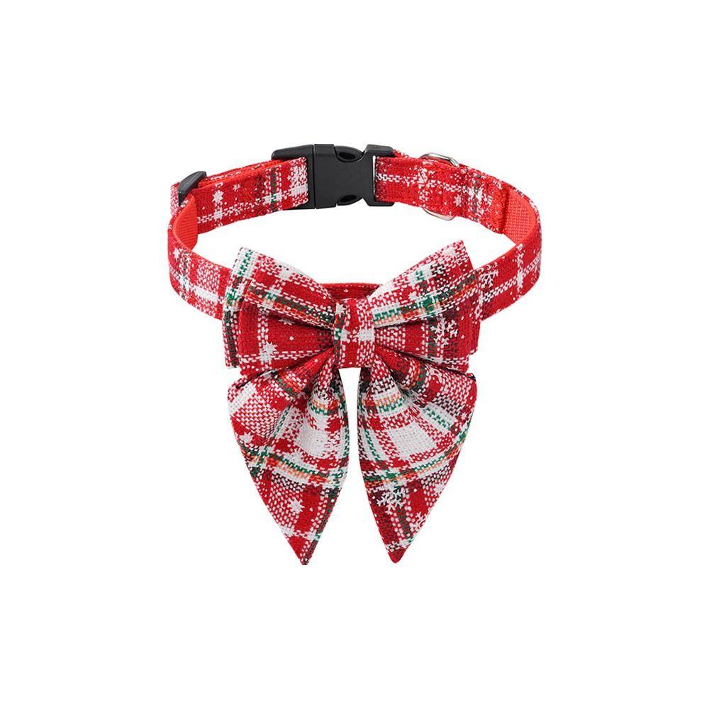 Fashion Christmas Necklace Safety Buckle Dog Bell Pet Bowknot Cat Kitten Collar Christmas Dog Bows