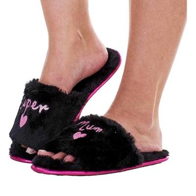 Keanu Damen Super Mama Gefütterte Slipper-Mules aus Kunstfell