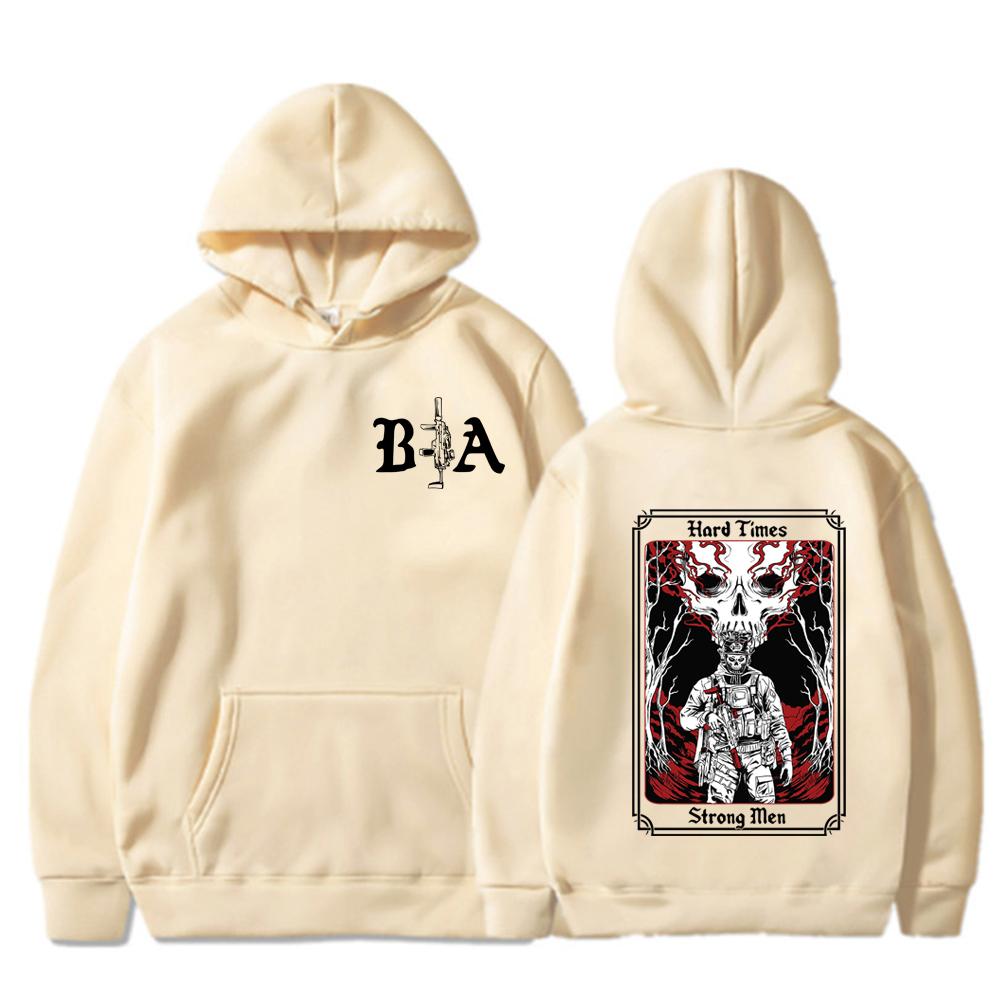 

Hard Times Men Plus-size Hooded Sweatshirt Hip-hop Fashion Casual Trend Street Retro Skull Harajuku Y2K Warm Sweatshirt Clothing 3XL