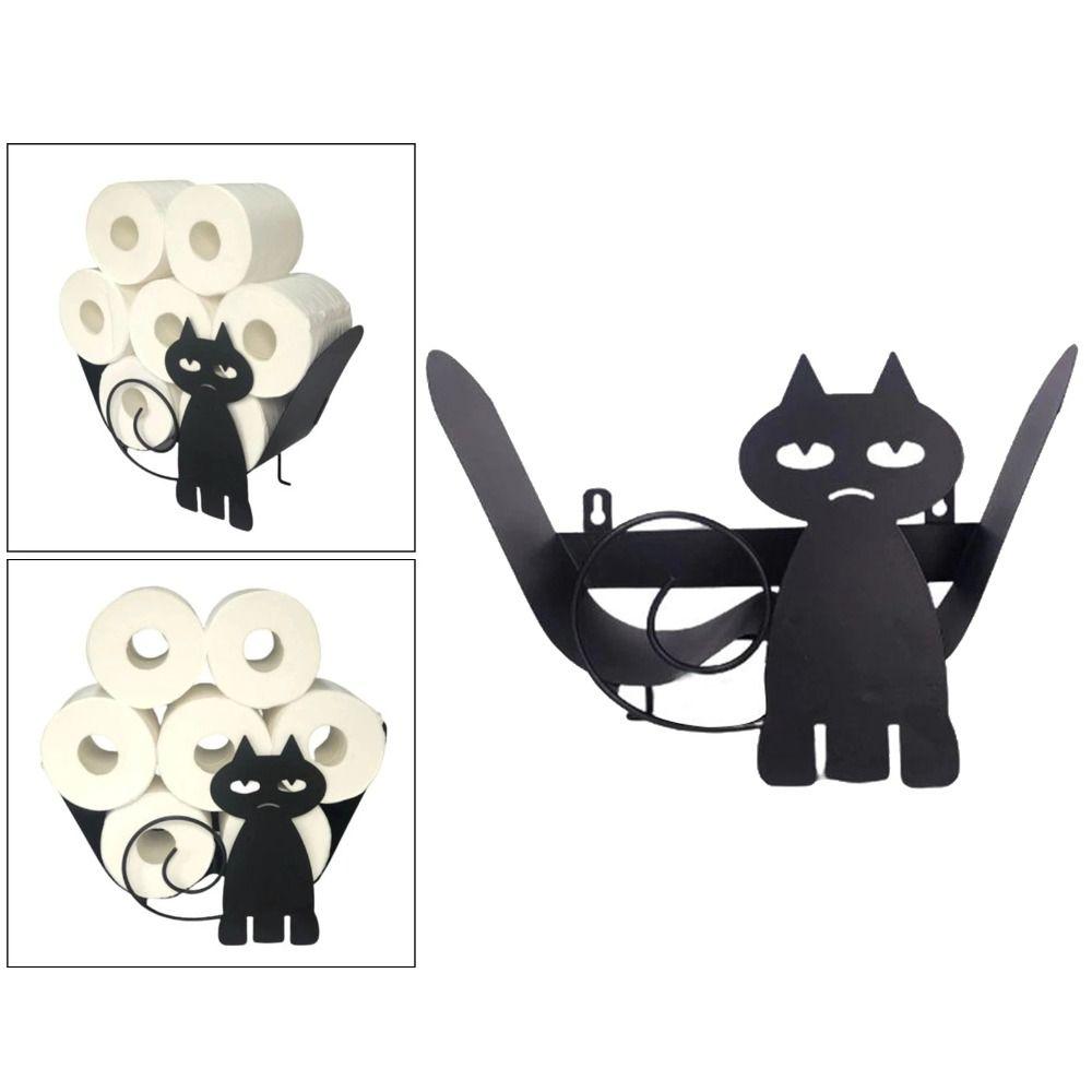 Paper Rolls Toilet Paper Holder Wall Decoration Towel Roll Shelf Black Kitchen Paper Shelf  Hotel