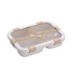 Wheat Straw Bento Box With Three Compartments For School And Office Lunches Nonmicrowave Safe