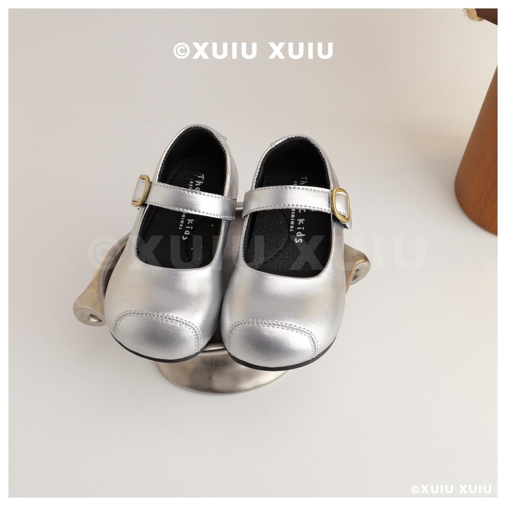 XSHX "Barn Style" London Style Children's Leather Shoes Spring and Autumn Velcro Retro Wide Last [Wenzhou Shoes]
