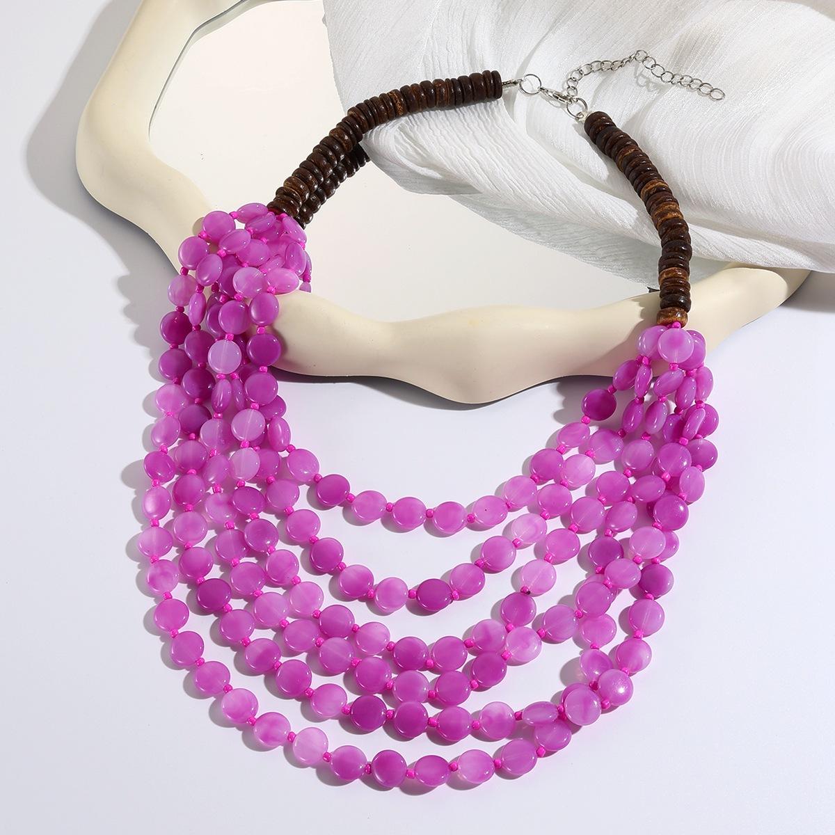 

Багатошарове намисто з бісеру ручної роботи, довгий універсальний светрний ланцюжок, декоративне намисто з елітного одягу лавандовий