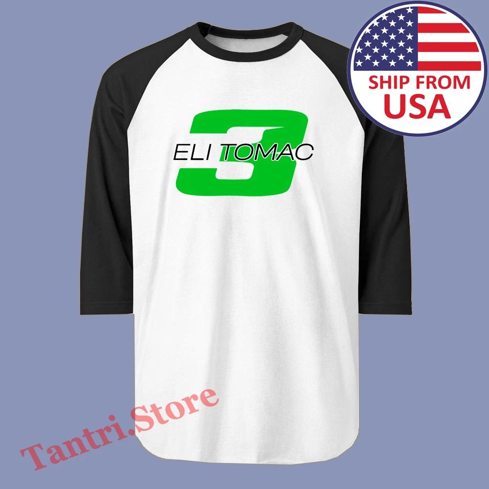 Eli Tomac 3 Motocross Champion Men s Raglan White Black Size S to 2XL 4XL