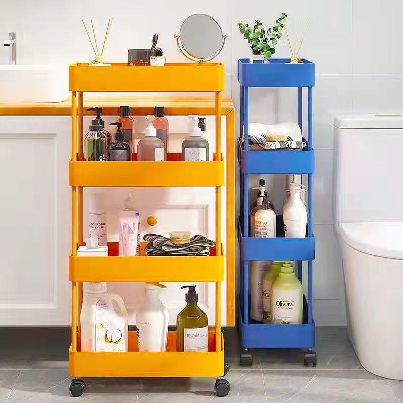 Compact Movable Multi-Layer Storage Rack for Snacks - Simple Floor-Standing Home Shelf