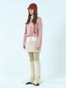 ETMON Neck-Slit Knit Pullover, Pink