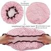 1PC Waterproof Shower Cap Double Layer Elastic Shower Hair Cover Reusable Wave Point Leopard Print Shower Cap Bathroom Supplies