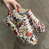 Thick-soled Increased Women's Sports Shoes Women  New Women's Hand-painted Graffiti White Shoes Outdoor Casual Shoes