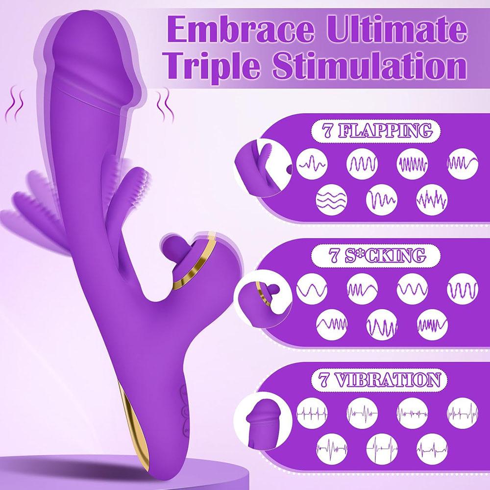 Tapping Vibrator Realistic Fake Clitoral Stimulator Breast g-spot Massager 3 in 1 Powerful Tapping Female Masturbator