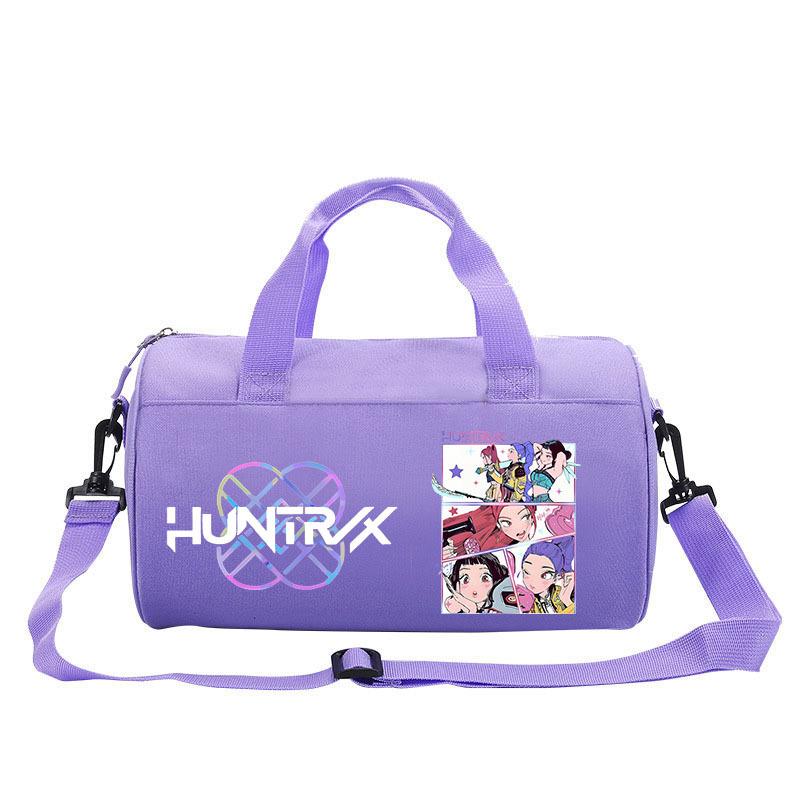 Bolsa Cilindro Fitness com Estampa de Desenho Animado Caçadores de Bruxas KPOP Bagagem Bolsa de Mão Esportiva Bolsa de Viagem