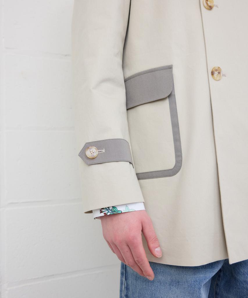 Yujeeot Beige Two-Tone Trench Coat (Unisex)