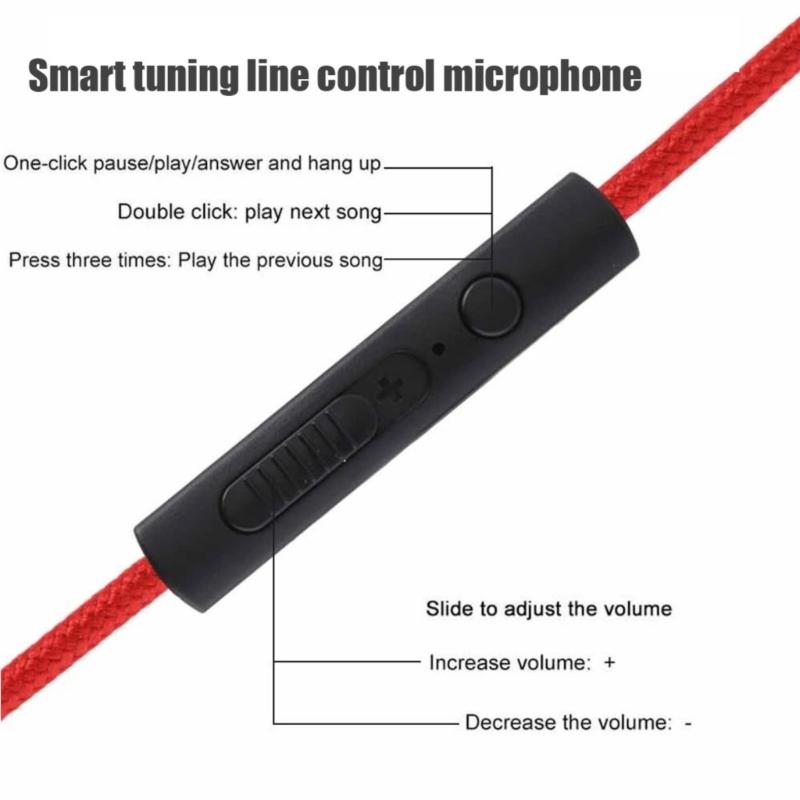 120CM 3.5mm Auditory Cable with Microphones Voice Control for Headphones Car Speakers Smartphones
