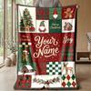 Kerst Gepersonaliseerde Naam Bedrukte Flanellen Deken Warm Comfort Bedkleed Huisdecoratie Feestelijk Cadeau
