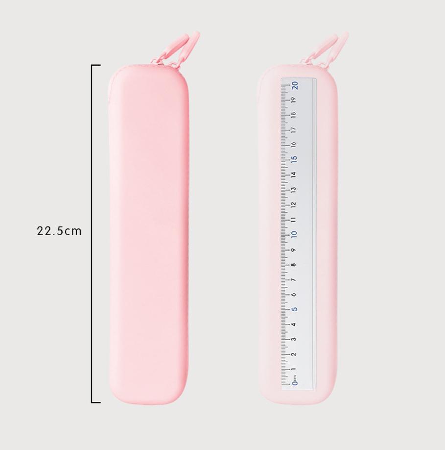 Silicone Pencil Case Compact Student Pencil Bag Simple Color Pen Holder Premium Stationery Storage Bag For Back To School Gift