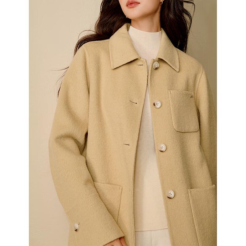 INMAN Women's Alpaca Blend Double-faced Wool Shirt Jacket