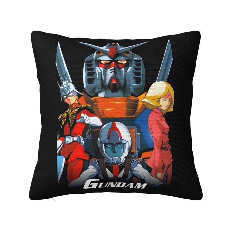 Custom Modern Gundams Robot Anime Cushion Cover for Sofa Velvet Game Manga Throw Pillow Case