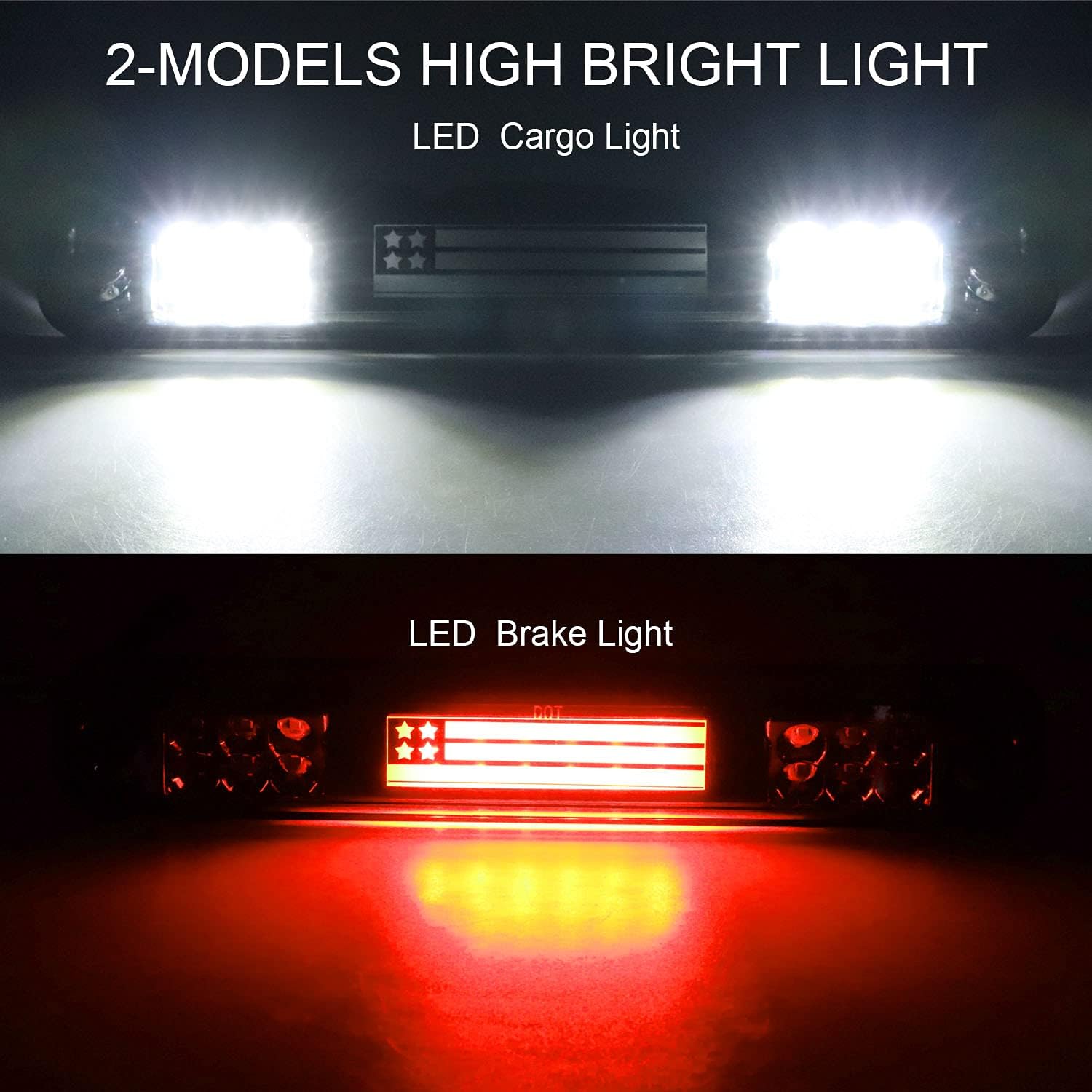 Tresound 3rd Third Brake Light for 1988-1999 Chevy/GMC C1500 C2500 K1500 K2500 Silverado Blazer LED Cargo Lamp High Mount Stop light (Chrome Housing