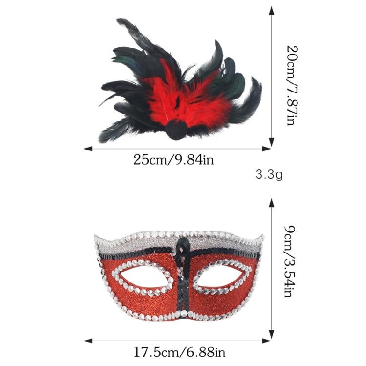 Stylish Feathered Accented Face Cover For Halloween Cosplay Event Lightweight Halloween Party Accessories