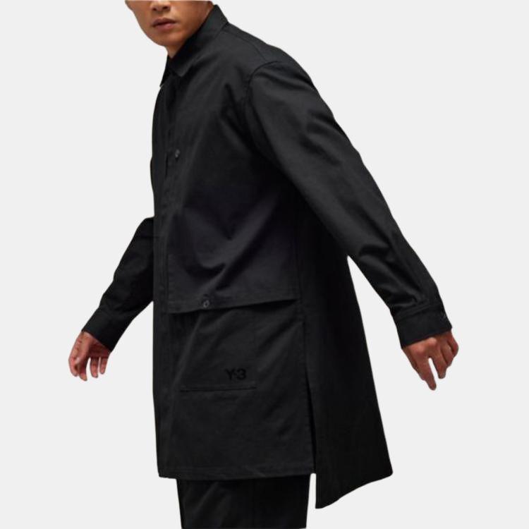 Y-3 Solid Color Polo Collar Pocket Jacket Unisex Jacket Black IN4342