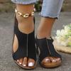Fashion Women's Comfort Wedges Sandals Summer 2025 Casual Non Slip Beach Shoes Woman Roman Style Peep Toe Platform Sandals Plus Size 43