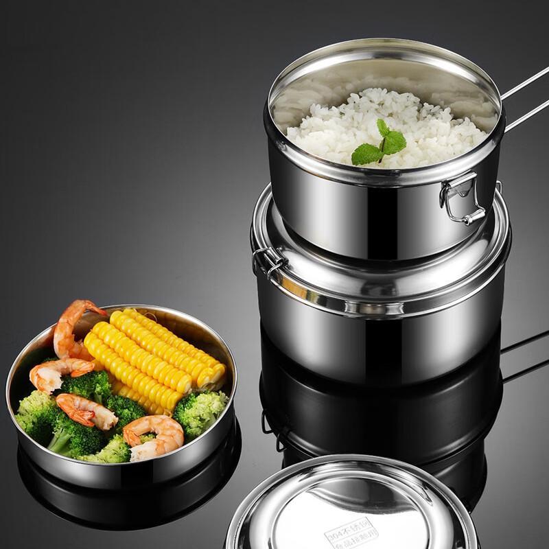 Stainless Steel Round Lunch Box with Divider