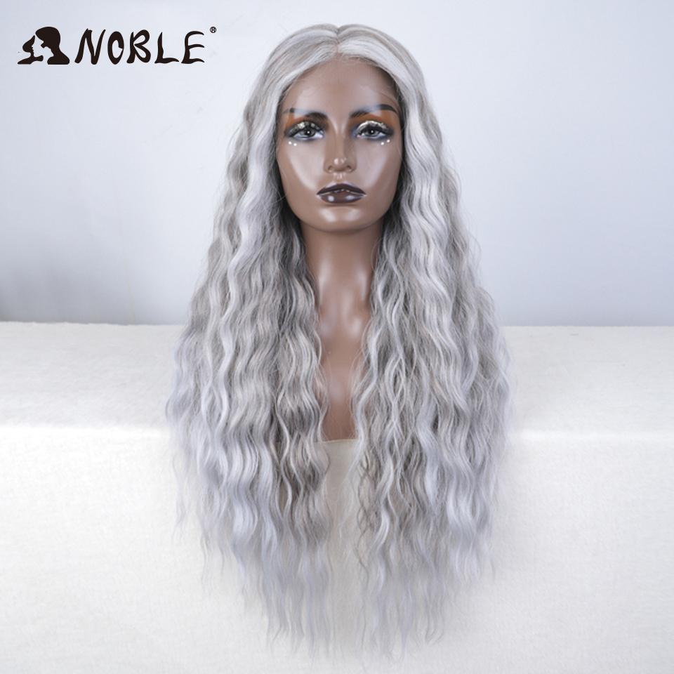 Noble Synthetic Lace Front Wig Long Wavy Ombre Blonde Wig Red Wigs Lace Part Synthetic Lace Wigs For Women Lace Front Wigs