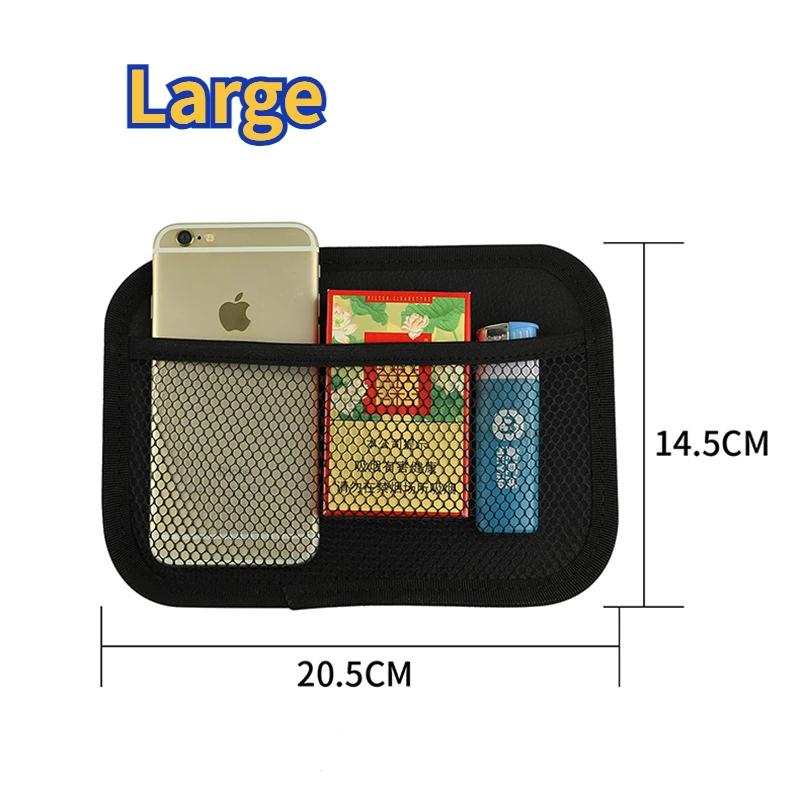 Self Adhesive Car Seat Net Pocket Holder, Universal Sticky Storage Pocket for Phone Purse Card Car Seat Back Side Door Organizer