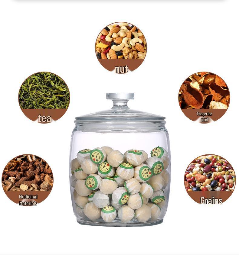 Large Glass Food-Grade Storage Jar for Dried Tangerine Peel and Tea Sealed for Freshness
