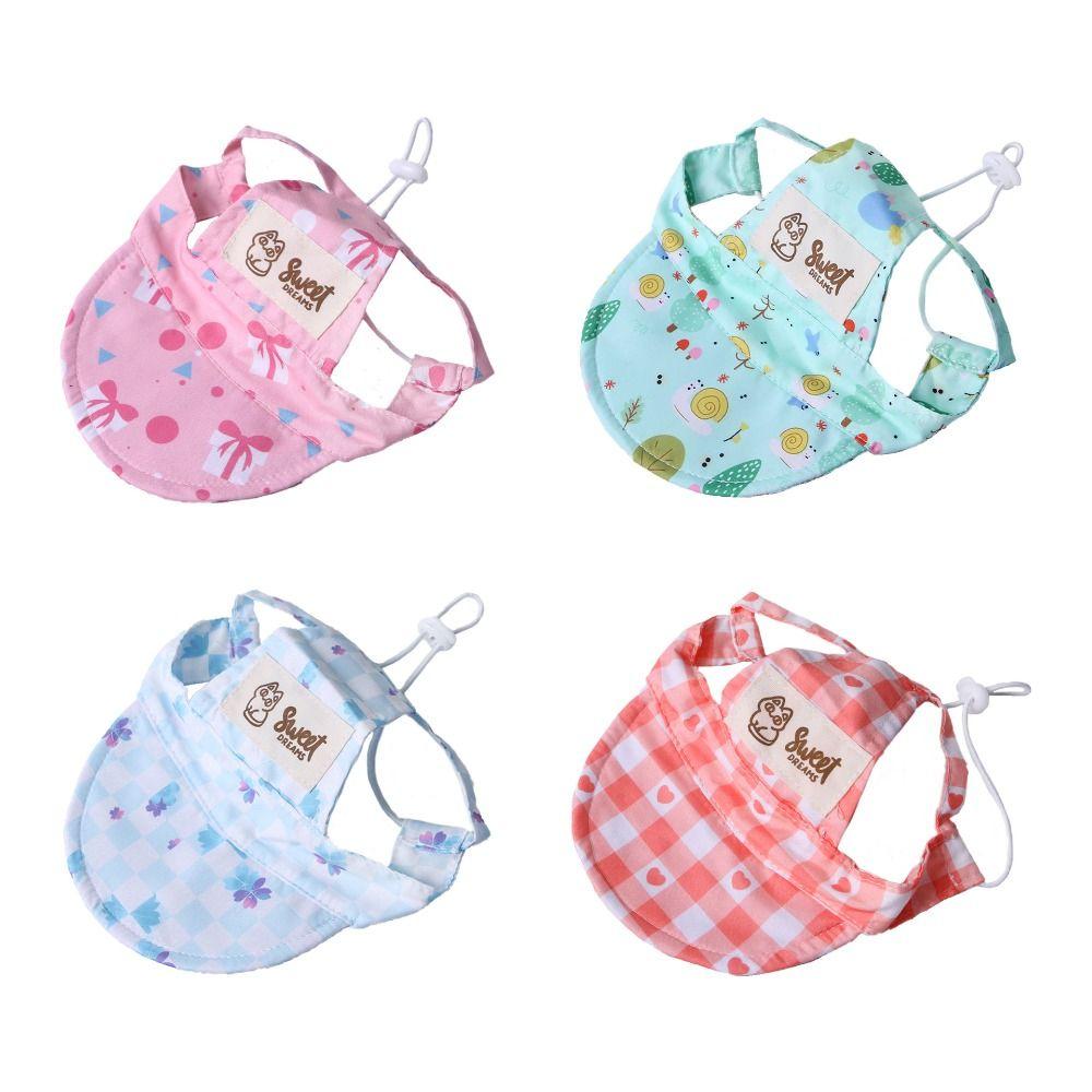 Cute Floral Print Pet Floral Sun Hat with Ear Holes Lightweight Dog Hat Comfortable Breathable Pet Headwear Photo Shooting