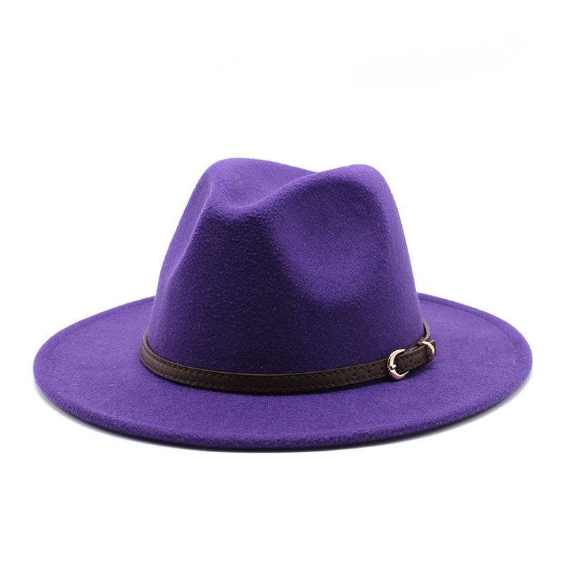 Unisex Wool Felt Fedora Hat for Men Women, Coffee Color Autumn Winter Jazz Cap, European American Fashion Top Hat