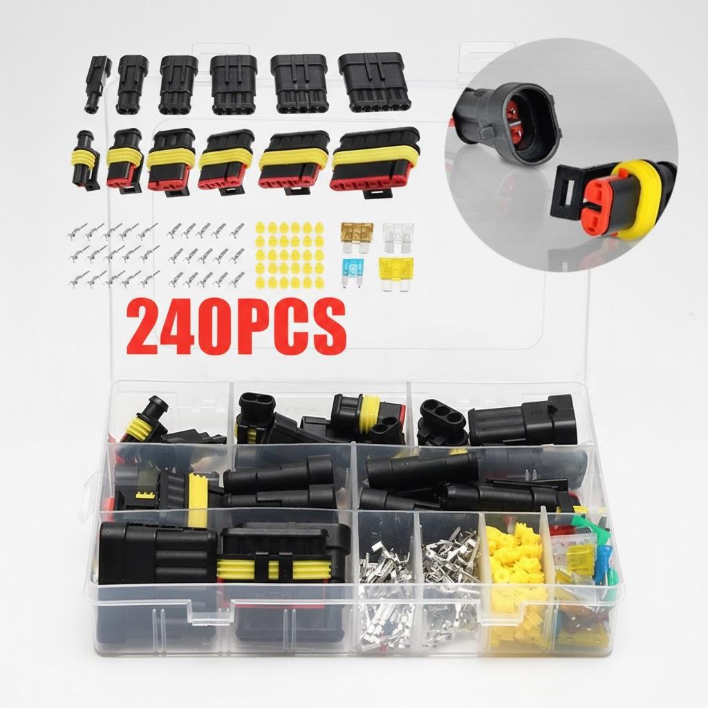 

240 352Pcs HID Waterproof Connectors 1 2 3 4 Pin Car Electrical Wire Connector Plug Truck Harness