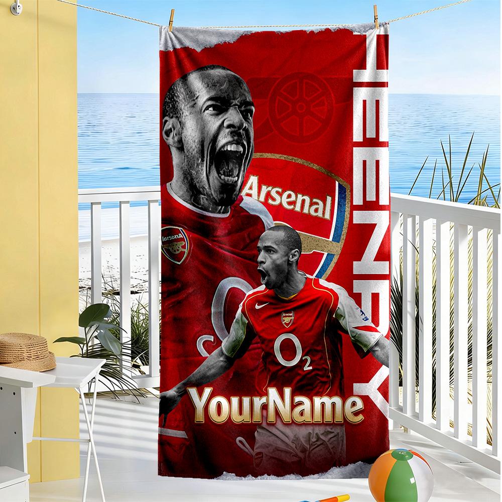 Arsenal Customize Your Name Beach Towel Super Soft & Absorbent Perfect for Traveling Yoga Camping and Swimming