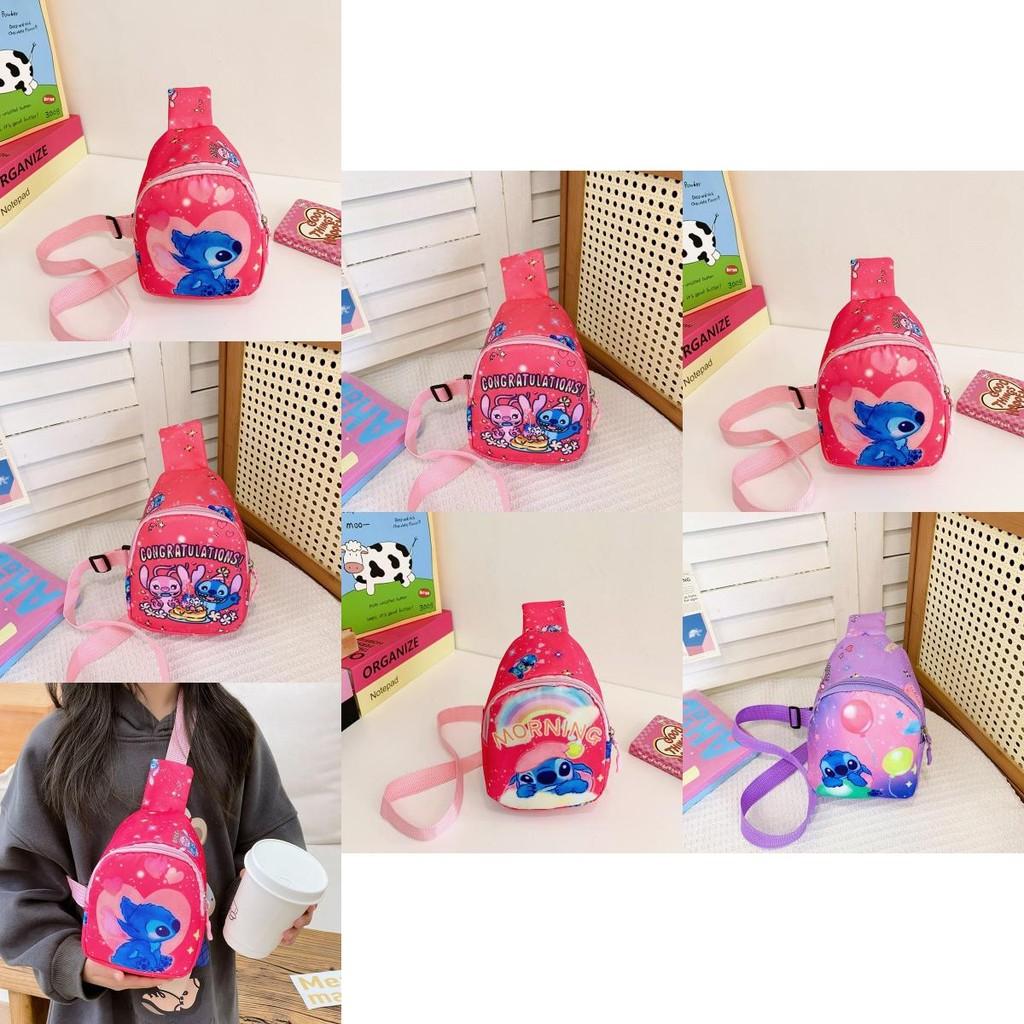 Adorable Stitch Cartoon Print Chest Bag Perfect For Kids Lightweight And Stylish Design