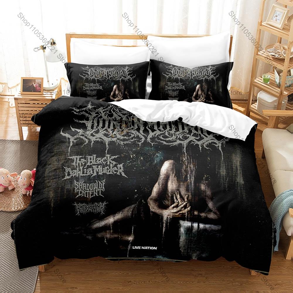 Dunkle Horror-Kunstgrafik Lorna Shore Extrem Metal Bettwäsche-Set Bettbezug Mit 2 Kissenbezügen Teen Metalhead Schlafzimmer-Dekoration