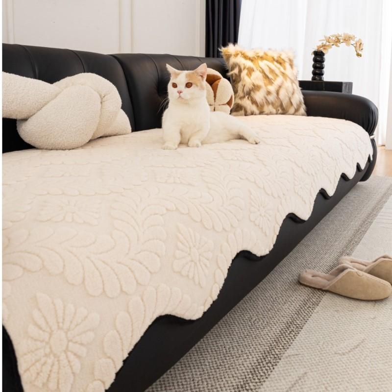 Winter Warm One-Piece Non-Slip Sofa Throw Cover Soft Fuzzy Furniture Protector Mats New Irregular-Shaped Plush Sofa Cushion