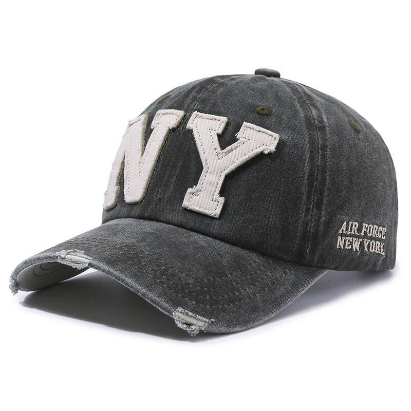 Unisex Washed Vintage Letter Denim Baseball Cap