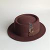 Spring Autumn Billycock Felt Small Brim Feather Bowler Hat Women Men's Fashion All-Matching British Style Hip Hop Fedora Hat