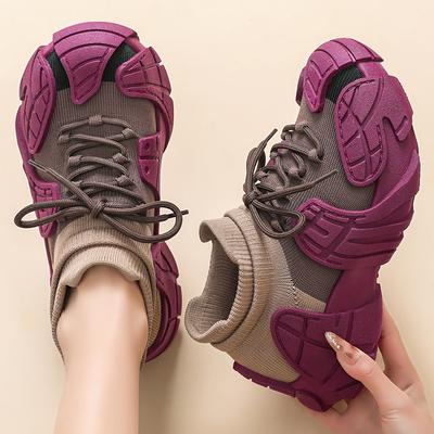 Modne Damskie Trampki na Platformie Sznurowane Buty Sportowe do Biegania Miękkie Oddychające Trampki Tenisowe Codzienne Wygodne Buty Outdoorowe dla Kobiet