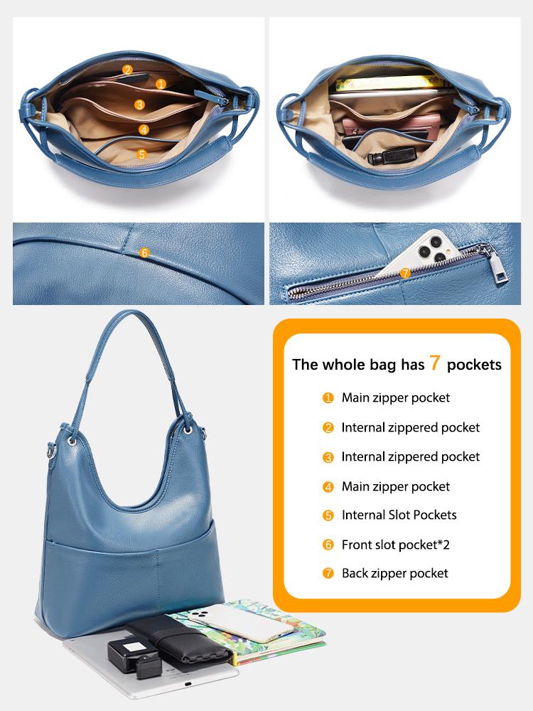 Zency Genuine Leather Women's Hobo Bag