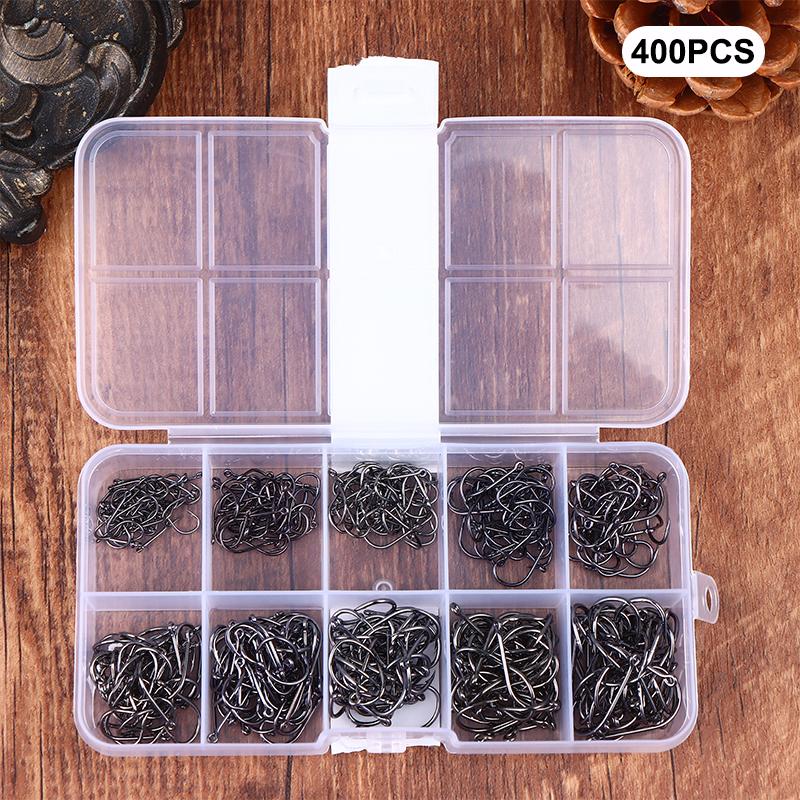 Fishhooks Strong Sharp Silver Circle Fishhook 3#-12# Jig Barbed Pesca Sea Fishing Set Portable Fishing Tackle Accessories