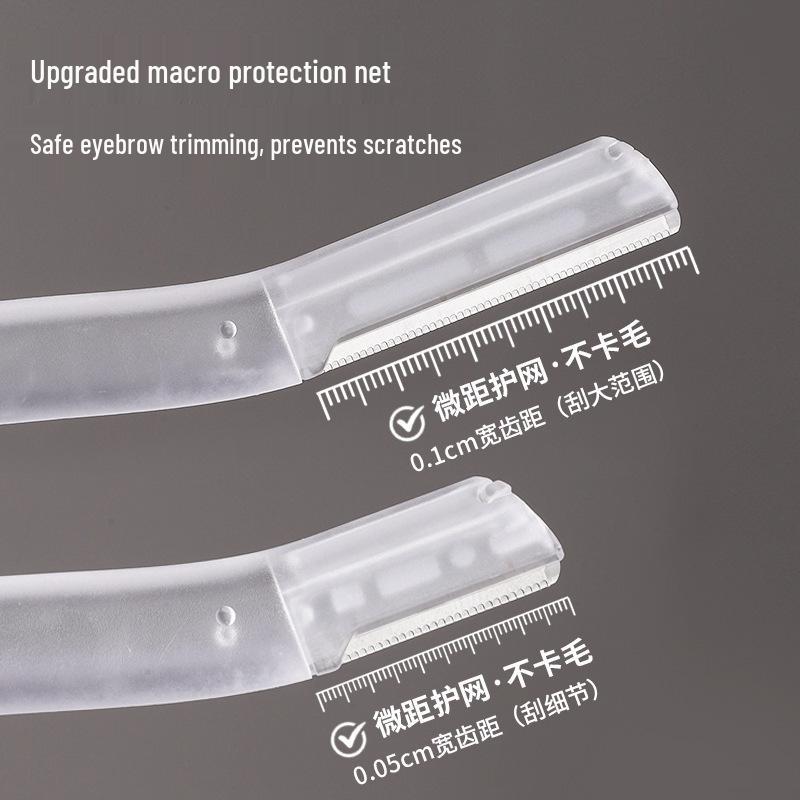 Portable Crescent Eyebrow Shaver Set - Anti-Scratch Beauty Scissors & Trimmer for Beginners