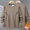 Men's Plus Size Thick Velvet Sports Hoodie - Winter Round Neck Pullover
