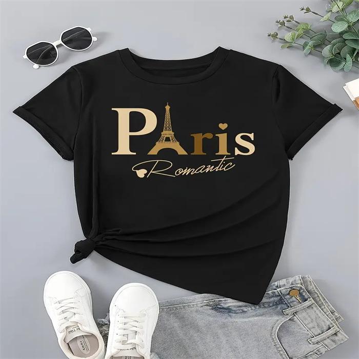 Summer Round Neck Printed Top Fashionable Casual Cute Short Sleeved Women's Pure Cotton T-shirts