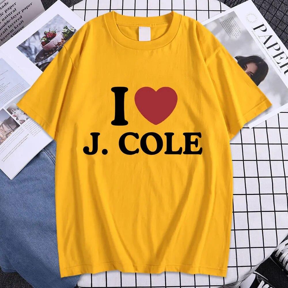 

Футболка с рисунком I Love J Cole 2023s, рэп, хип-хоп, панк, футболка с коротким рукавом, унисекс, женская модная винтажная футболка большого размера в стиле Харадзюку 4XL