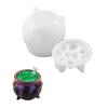Moule Chaudière d'Halloween Multiusage X6HE Texture Silicone Convient pour Pots à Bonbons Projets d'Art en Résine et Fêtes Thématiques