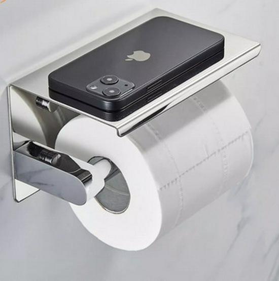 Punch-Free Stainless Steel Waterproof Toilet Paper Holder - Korean Style Bathroom Storage Rack