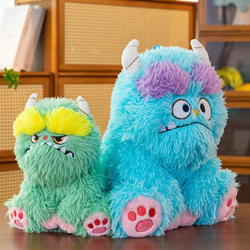 Adorable Long-haired Monster Plush Pillow For Girls Cute Sofa Toy In Soft Colors