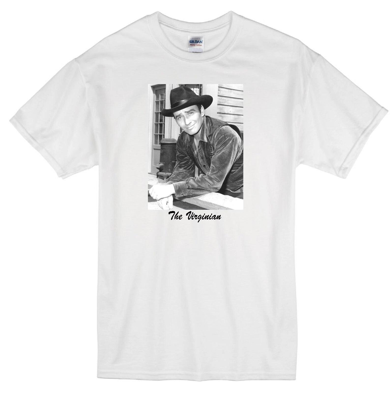 THE VIRGINIAN JAMES DRURY DOUG McCLURE TRAMPAS RETRO 1960 S TV WHITE T-shirt 3XL