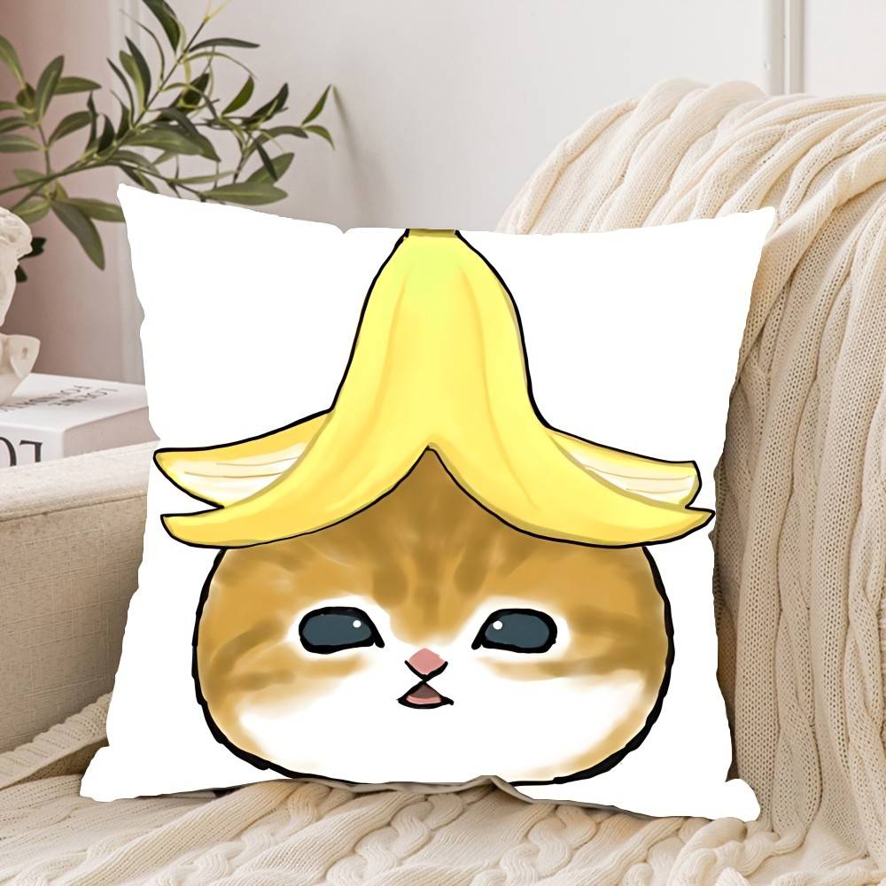 Hand Drawn Cute Cat Pillow Case Pattern Printed Pillowcase For Living Room Sofa Cushion Cover Bedroom Decor