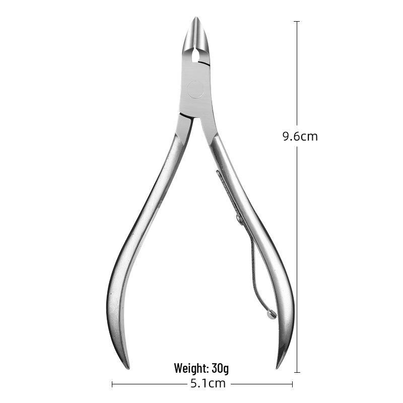 Stainless Steel Slanted Nail Clipper with Cuticle Scissors and Small Blade for Easy Trimming and Hangnail Removal
